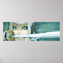 Milch-Distel Ninja Mädchen-Kunst-Plakat