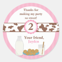 Milch und Plätzchen-Geburtstags-Party Sticker