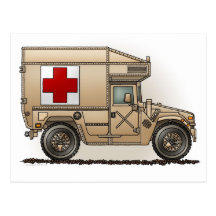 MilitärHummer-Krankenwagen-Postkarte