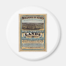 Millionen Morgen. Iowa und Nebraska 1872 Magnets