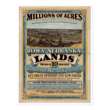 Millionen Morgen. Iowa und Nebraska 1872 Postkarten