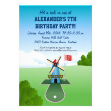 Minigolf-Windmühlen-Party Einladung
