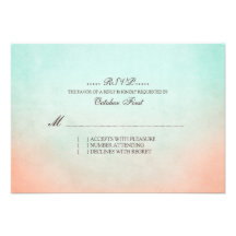 Minzen-und Pfirsich-böhmisches Hochzeit UAWG Personalisierte Einladungen
