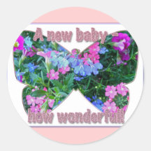 MischBlumen-neuer Baby-Glückwunsch-Aufkleber