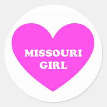 Missouri Girl Round Stickers