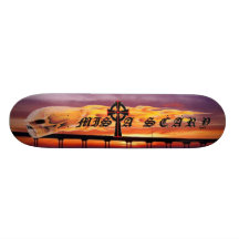 Mista BEÄNGSTIGENDER Sonnenuntergang-SchädelSkateb Skateboard Deck