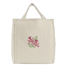 Mit Blumenopenwork Bestickte Einkaufstasche