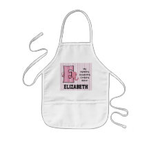 Mit Monogramm "e-" Schürze des rosa Elefant-Kindes