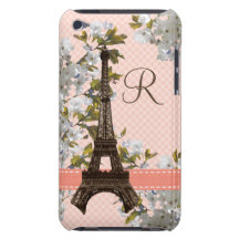 Mit Monogramm Fall Eiffel-Turm-Damastipod-Touch-4 Case-Mate iPod Touch Hülle