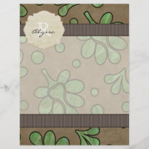 Mit Monogramm grüne Blume Flyer Druck