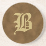 Mit Monogramm Sandstein-Untersetzer Browns - B