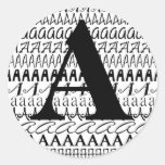 Mit Monogramm Schwarz-weißer Buchstabe ein Aufkleb