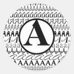 Mit Monogramm Schwarz-weißer Buchstabe ein Aufkleb