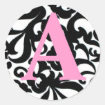 Mit Monogramm Schwarzweiss-Buchstabe ein Aufkleber