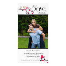 Mitteilung des Vogelblumenfotos Save the Date Bildkarte