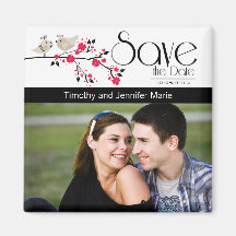 Mitteilung des Vogelblumenfotos Save the Date Kühlschrankmagnet
