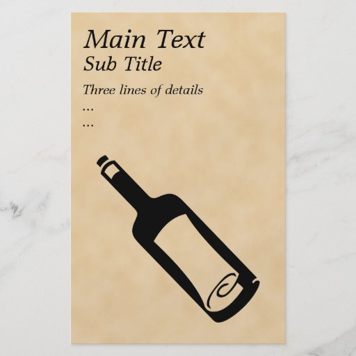 Mitteilung in einer Flasche Individuelle Flyer