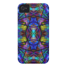 Mittelalterliche abstrakte Kunst beflecktes Glas-D Case-Mate iPhone 4 Hülle