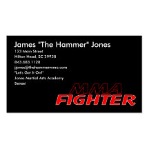 MIXED MARTIAL ARTS-KÄMPFER-GESCHÄFTS-KARTE VISITENKARTE