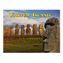 Moai bei Ahu Tongariki, Osterinsel (Rapa Nui) Postkarte