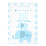 Mod-blaue Elefant-12x18 Baby-Duscheneinladung