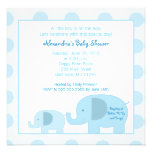 Mod-blaue Elefant-quadratische Baby-Duscheneinladu