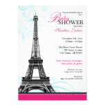 Mod blühen Eiffel-Turm-Pariser Baby-Dusche Einladung