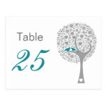 Mod chevron blue Ombre wedding table numbers postkarten