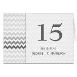 Mod chevron gray Ombre wedding table numbers karten