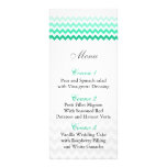 Mod chevron mint green Ombre wedding menu cards werbeflyer