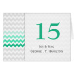 Mod chevron mint green Ombre wedding table numbers karten