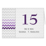 Mod chevron purple Ombre wedding table numbers karten
