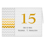 Mod chevron yellow Ombre wedding table numbers karten