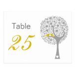 Mod chevron yellow Ombre wedding table numbers postkarten