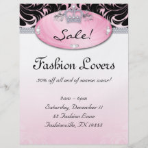 Mode-Flyer-Haar-Salon-Schmuck-Kronen-Rosa