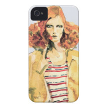 Mode-Illustration Karen Elson iPhone 4 Etuis