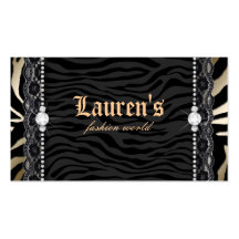 Mode-Schmuck-Spitzezebra-Leopard-modernes Gold Visitenkarten Vorlage