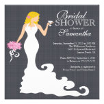 Modern Blonde Bride Wine Bridal Shower Invitations einladungen