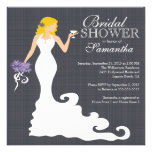 Modern Blonde Bride Wine Bridal Shower Invitations einladungen