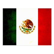 Modern Edgy Mexican Flag Postcards