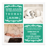 Modern Emerald Baby Sip & See Party Photo Cards einladungen