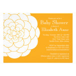 Modern Orange Dahlia Bloom Floral Baby Shower einladungen