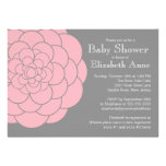 Modern Pink Dahlia Bloom Floral Girl Baby Shower einladungen