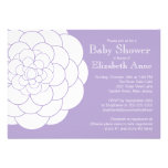 Modern Purple Dahlia Bloom Floral Girl Baby Shower einladungen