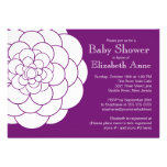 Modern Purple Dahlia Bloom Floral Girl Baby Shower einladungen