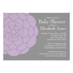 Modern Purple Dahlia Bloom Floral Girl Baby Shower einladungen