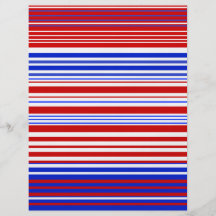 Modern red white and blue stripes personalized flyer