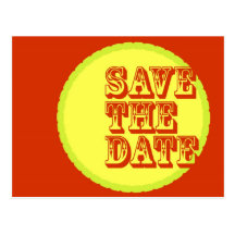 Modern-Retro Save the Date Postkarten