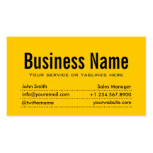 Modern Yellow Sales Manager Business Card
