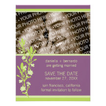 Moderne Blüte Save the Date 4,25 x Einladung 5,5